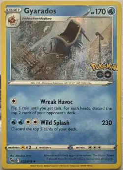 Gyarados Holo Rare Pokemon GO 022/078 NM - Image 1