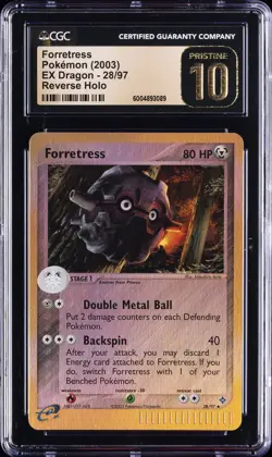 2003 POKEMON EX DRAGON, REVERSE HOLO #28/97 FORRETRESS CGC 10 PRISTINE - Image 1