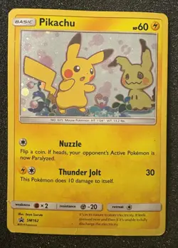 Pokemon 2019 Pikachu SM162 Sun & Moon Black Star Promo/Card has damage. See pics - Image 1