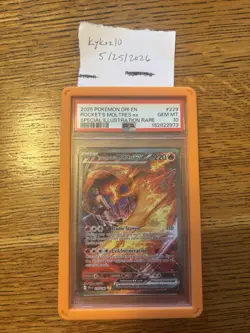 2025 Pokemon Team Rocket's Moltres ex SIR Destined Rivals 229/182 PSA 10 GEM MT - Image 4