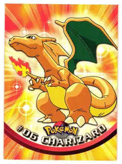 Pokemon Charizard #06 Topps Series Red/Pink label LP - Image 1