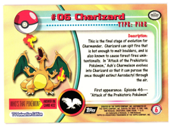 Pokemon Charizard #06 Topps Series Red/Pink label LP - Image 2