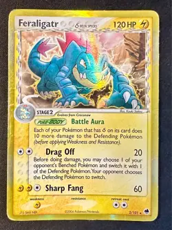 Feraligatr Delta Species 2/101 EX Dragon Frontiers Pokemon Card Holo Rare - Hp - Image 1