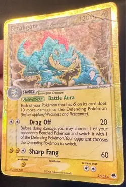 Feraligatr Delta Species 2/101 EX Dragon Frontiers Pokemon Card Holo Rare - Hp - Image 3