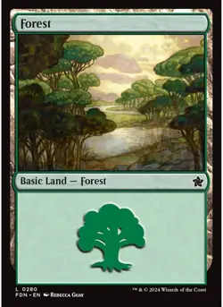 Forest (0280) (Foil) MTG NM - Foundations - Image 1