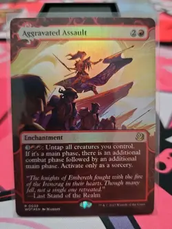 MTG Aggravated Assault 0039 WoE Enchanting Tales Foil Alt Art EN - Image 1