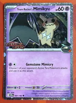 Team Rocket's Mimikyu Prerelease 087/182 Misc Cards & Products Holo Eng - Image 1