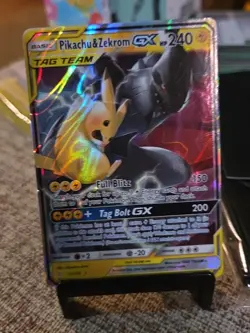 Pokemon Pikachu & Zekrom GX TCG Sun & Moon Holo Ultra Rare - Image 1