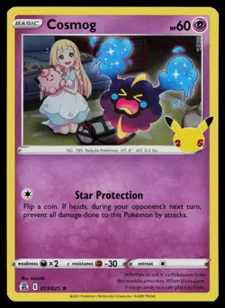 COSMOG 013/025 RARE CELEBRATIONS POKEMON HOLO NM - Image 1