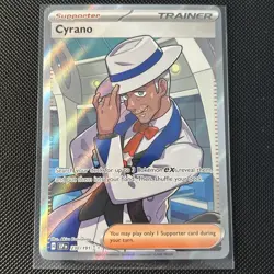 Pokemon TCG Cyrano 230/191 Sv08 Surging Sparks Full Art Holo Ultra Rare Trainer - Image 1