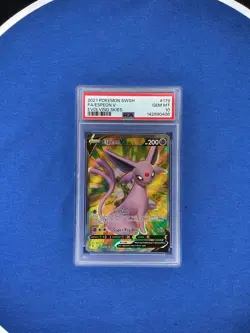 POKEMON 2021 SWSH Evolving Skies Full Art ESPEON V #179 PSA 10 Gem Mint - Image 1