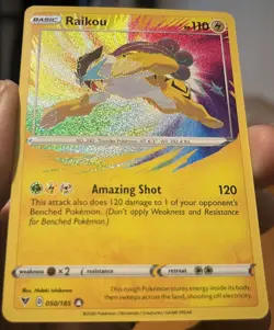 Raikou 50/185 Amazing Rare Holo Sword & Shield Vivid Voltage Pokemon TCG NM - Image 1