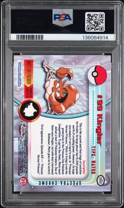 2000 TOPPS CHROME POKEMON T.V. SPECTRA #99 KINGLER PSA 10 - Image 2