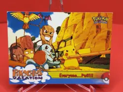Topps 1998 Pokemon Pikachu's Vacation - Everyone...Pull!!! #5- BLUE LOGO - MP - Image 1