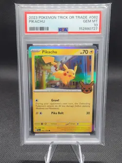 2023 POKEMON TRICK OR TRADE #062 PIKACHU PSA 10 - Image 1