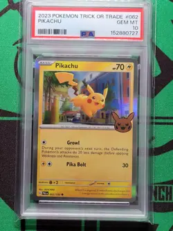 2023 POKEMON TRICK OR TRADE #062 PIKACHU PSA 10 - Image 3