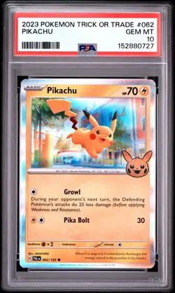 2023 POKEMON TRICK OR TRADE #062 PIKACHU PSA 10 - Image 5