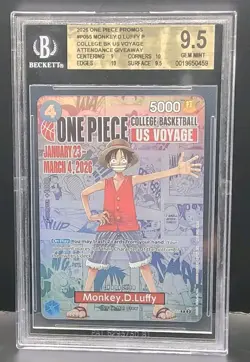 2026 One Piece Monkey D. Luffy College Basketball US VOYAGE Promo Card BGS 9.5 - Image 1