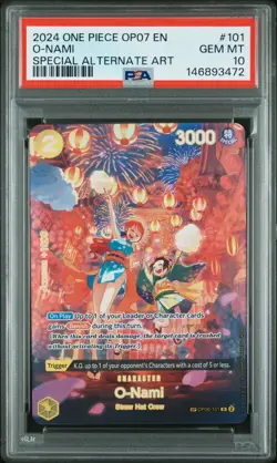 2024 One Piece Op07-500 Years In The Future O-Nami Special Alt Art PSA 10 #101 - Image 1