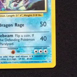#6 Gyarados 6/102 Base Set Holo Pokemon Card TCG - Image 4