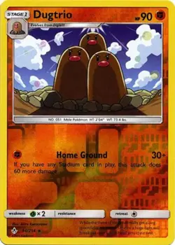 POKEMON CARD REVERSE HOLO DUGTRIO 86/214 NO 051 MOLE POKEMON TCG CCG - Image 1