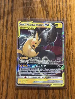 Pokemon TCG Pikachu & Zekrom GX Team Up Holo Card - Image 1