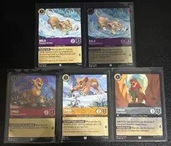 Disney Lorcana The Lion King Theme 5 Card Lot Simba/Nala - Image 1