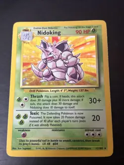 Vintage Pokemon Card - Nidoking Base Set Unlimited 11/102 1999 Holo Rare #1 - Image 1