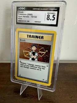 CGC 8.5 Brock 2000 Gym Heroes 15/132 FART SWIRL CROPDUST Pokemon Card - Image 1