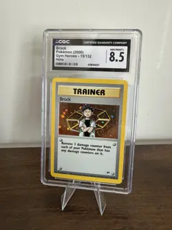 CGC 8.5 Brock 2000 Gym Heroes 15/132 FART SWIRL CROPDUST Pokemon Card - Image 2