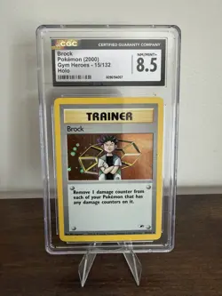 CGC 8.5 Brock 2000 Gym Heroes 15/132 FART SWIRL CROPDUST Pokemon Card - Image 3