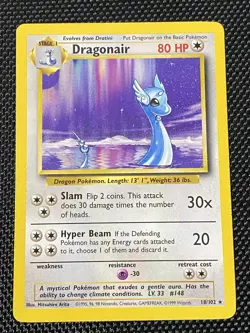 Dragonair 018/102 Rare Base Set Pokemon Card LP+ - Image 1