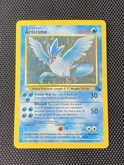Pokemon TCG Articuno Holo Rare Unlimited Card 2/62 Fossil Set 1999 WOTC - Image 1