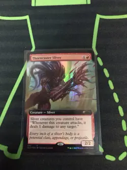 MTG Magic The Gathering Thorncaster Sliver Foil Ext Art Secret Lair Commander - Image 1