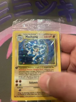 Sealed Machamp Base Set 8/102 Holo 1st Edition Pokemon Card WOTC - Image 1