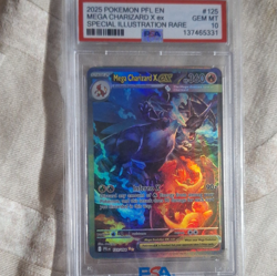 Mega Charizard X ex PSA 10 2025 EN Phantasmal Flames SIR Holo 125/094 - Image 1