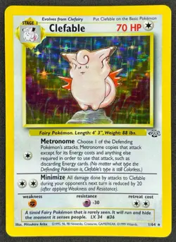 1999 Pokemon Jungle Clefable 1/64 Holo Rare WOTC Vintage - Image 1