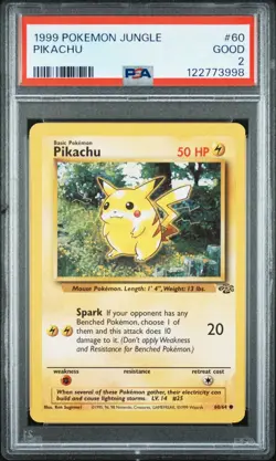 1999 POKEMON JUNGLE #60 PIKACHU PSA GOOD 2 - Image 1