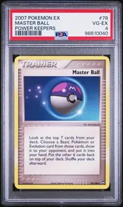 2007 POKEMON EX POWER KEEPERS 78 MASTER BALL PSA 4 - Image 1