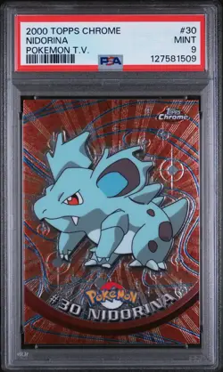 2000 TOPPS CHROME POKEMON T.V. #30 NIDORINA PSA 9 - Image 1