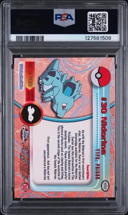 2000 TOPPS CHROME POKEMON T.V. #30 NIDORINA PSA 9 - Image 2