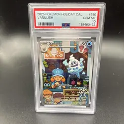2025 POKEMON HOLIDAY CALENDAR #190 VANILLISH PSA 10 Snowflake Stamp - Image 1