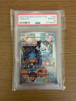 PSA 10 Full Art Holiday Callender Vanillish Pokemon #190 - Image 1