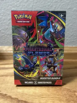 Pokemon TCG Mega Evolution Phantasmal Flames Booster Bundles New Sealed 6 Packs - Image 1