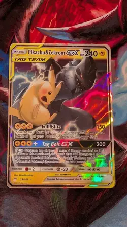 Pikachu & Zekrom GX Ultra Rare Holo 33/181 Pokemon Team Up - Image 1