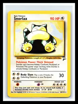 💥 Pokemon 2000 TCG Snorlax Base Set 2 # 6/130 Non Holo Foil Vintage Card - Image 1