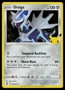 DIALGA 020/025 RARE CELEBRATIONS POKEMON HOLO NM - Image 1