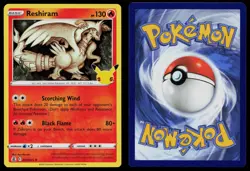RESHIRAM 002/025 RARE CELEBRATIONS POKEMON HOLO NM - Image 3
