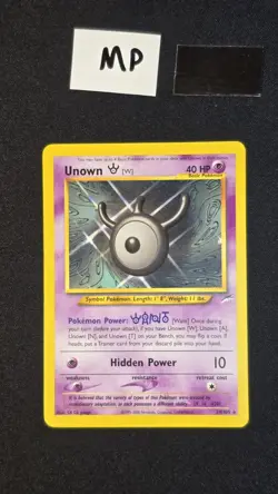 Unown W 29/105 MP Pokemon Neo Destiny Series - Image 1