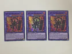 Yugioh D/D/D Flame High King Genghis x 3 - 1st Edition Super Rare NM - Free Holo - Image 1